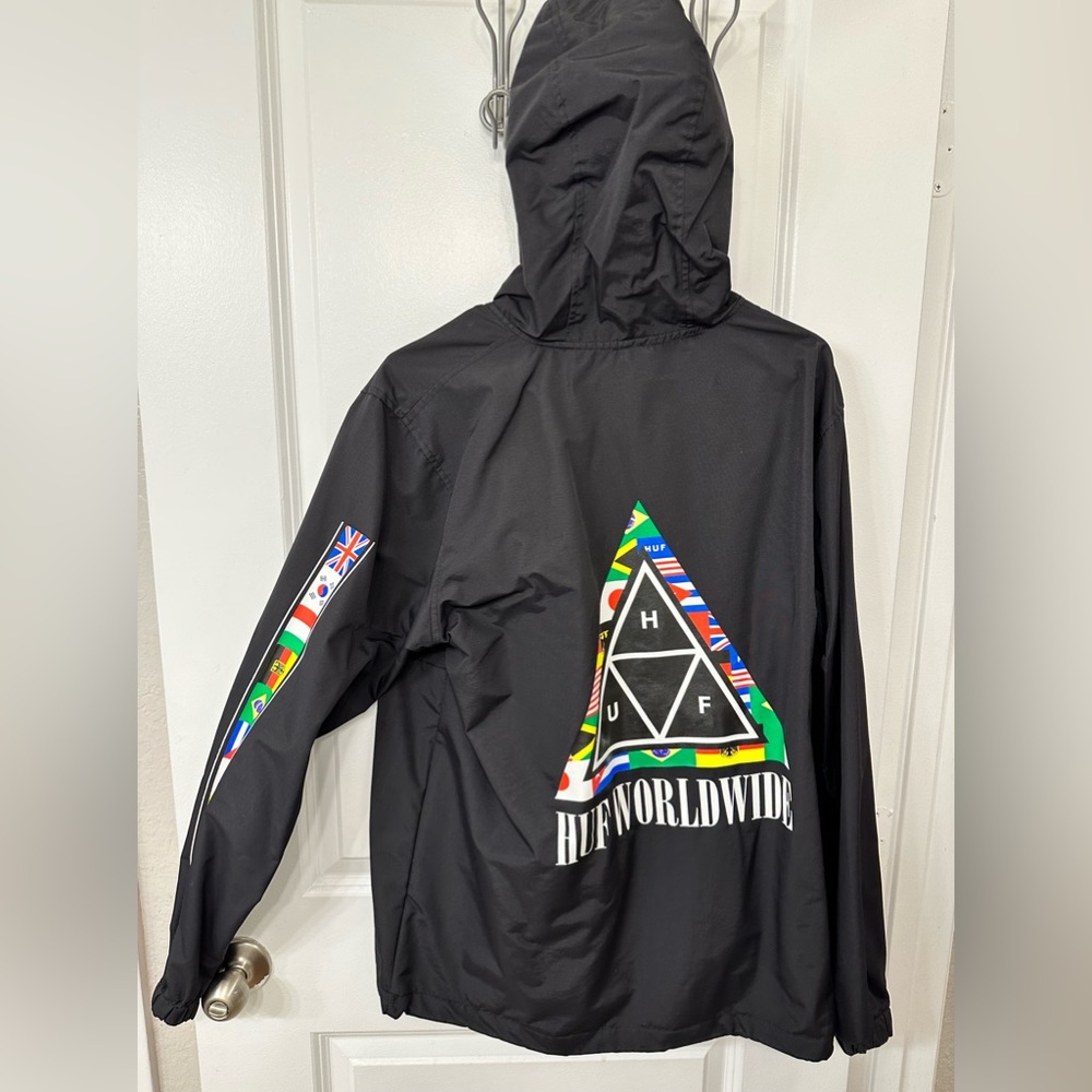 HUF Black Rain jacket Size Medium